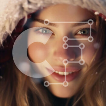 Intra Συλλεκτικό Ξύλινο Παζλ Plywood  4mm - Χαμογελαστή γυναίκα στο χιόνι Σε Ξύλινο Κουτί - Διαστάσεις Puzzle: 10x10 cm – 25 κομμάτια - Image 1