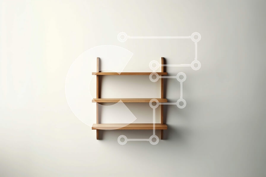 Intra Συλλεκτικό Ξύλινο Παζλ Plywood  4mm - Μινιμαλιστικό Ξύλινο Ράφι με Τρία Ράφια Σε Ξύλινο Κουτί - Διαστάσεις Puzzle: 10x10 cm – 25 κομμάτια