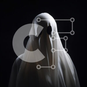 Intra Συλλεκτικό Ξύλινο Παζλ Plywood  4mm - Αποκριάτικη στολή φάντασμα με μαύρους κύκλους στο πρόσωπο Σε Ξύλινο Κουτί - Διαστάσεις: 10x10 cm – 25 κομμάτια