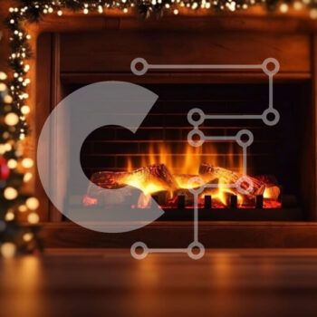 Intra Συλλεκτικό Ξύλινο Παζλ Plywood  4mm - Τζάκι με χριστουγεννιάτικα φωτάκια και κούτσουρα για ζεστά χειμωνιάτικα βράδια Σε Ξύλινο Κουτί - Διαστάσεις Puzzle: 10x10 cm – 25 κομμάτια - Image 1