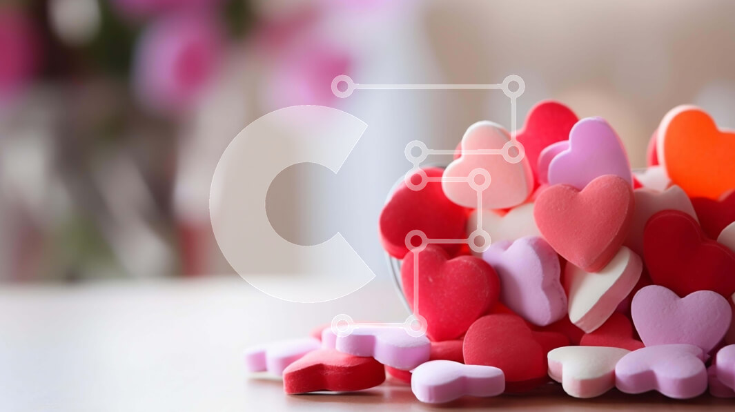 Intra Συλλεκτικό Ξύλινο Παζλ Plywood  4mm - Καραμέλες και λουλούδια σε σχήμα καρδιάς σε ένα τραπέζι Σε Ξύλινο Κουτί - Διαστάσεις Puzzle: 10x10 cm – 25 κομμάτια