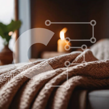 Intra Συλλεκτικό Ξύλινο Παζλ Plywood  4mm - Άνετο σαλόνι με κουβέρτες και κεριά Σε Ξύλινο Κουτί - Διαστάσεις Puzzle: 10x10 cm – 25 κομμάτια - Image 1