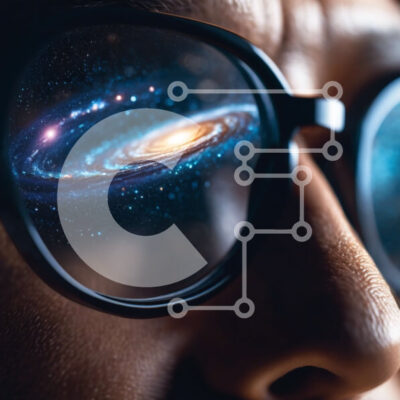 Intra Συλλεκτικό Ξύλινο Παζλ Plywood  4mm - Γυαλιά με εικόνα Γαλαξία Σε Ξύλινο Κουτί - Διαστάσεις Puzzle: 10x10 cm – 25 κομμάτια - Image 1