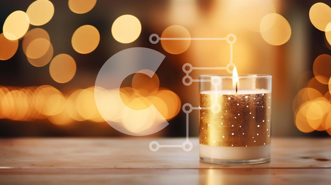 Intra Συλλεκτικό Ξύλινο Παζλ Plywood  4mm - Κερί σε γιορτινό τραπέζι με φώτα Bokeh Σε Ξύλινο Κουτί - Διαστάσεις Puzzle: 10x10 cm – 25 κομμάτια