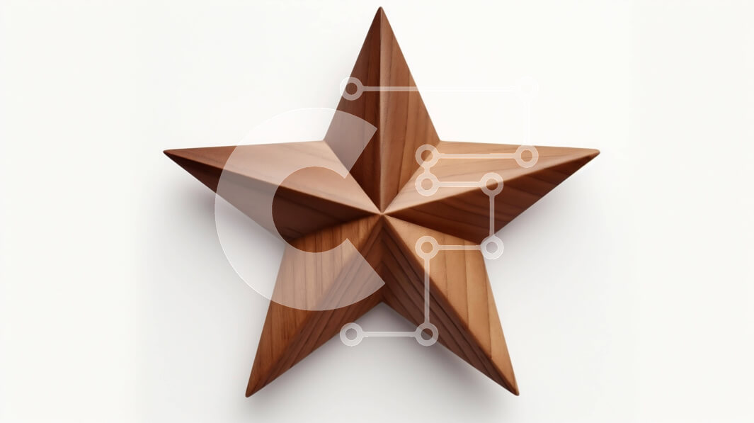 Intra Συλλεκτικό Ξύλινο Παζλ Plywood  4mm - Ξύλινο αντικείμενο σε σχήμα αστεριού σε λευκό φόντο Σε Ξύλινο Κουτί - Διαστάσεις: 10x10 cm – 25 κομμάτια