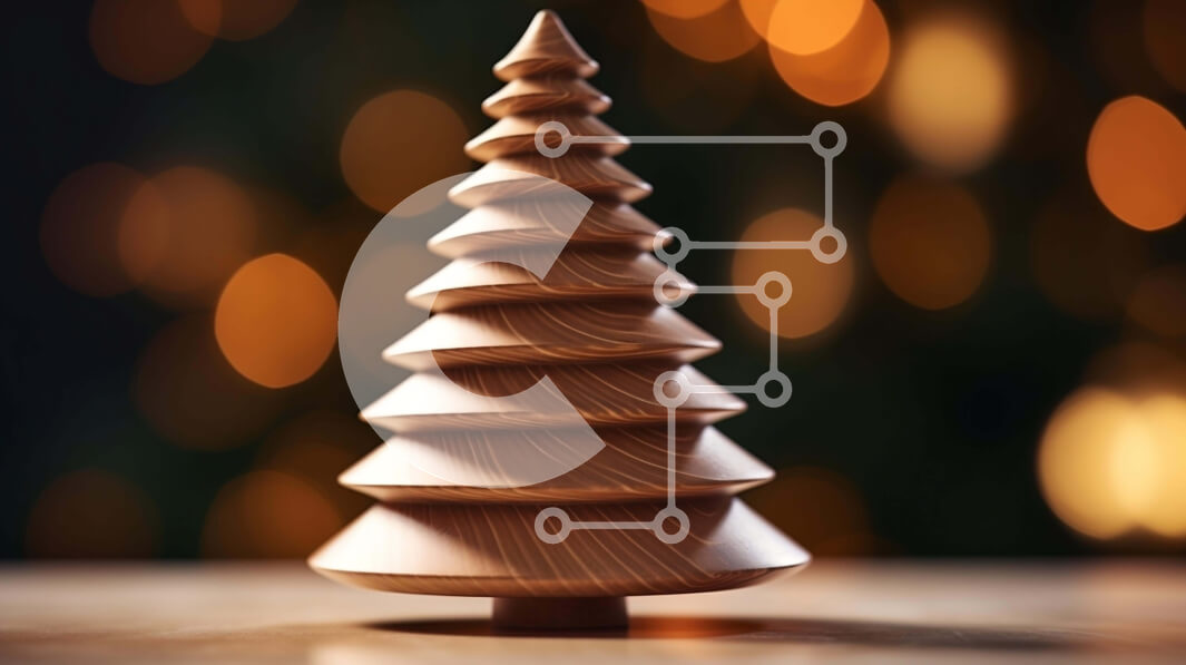 Intra Συλλεκτικό Ξύλινο Παζλ Plywood  4mm - Ξύλινο σοκολατένιο χριστουγεννιάτικο δέντρο με στολίδια Σε Ξύλινο Κουτί - Διαστάσεις: 10x10 cm – 25 κομμάτια