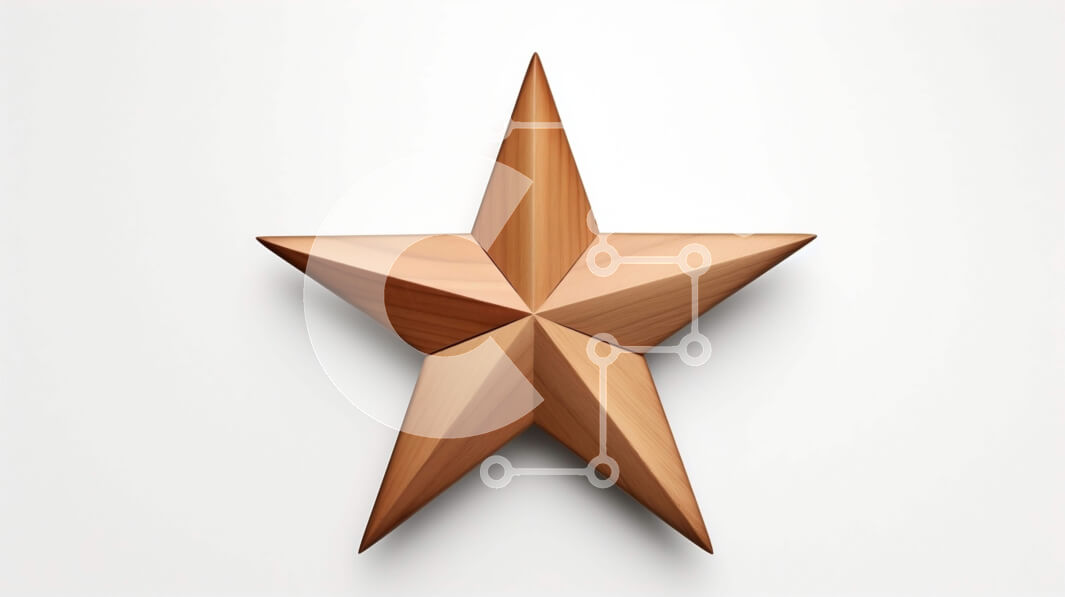 Intra Συλλεκτικό Ξύλινο Παζλ Plywood  4mm - Ξύλινο αστέρι σε άσπρο φόντο Σε Ξύλινο Κουτί - Διαστάσεις: 10x10 cm – 25 κομμάτια