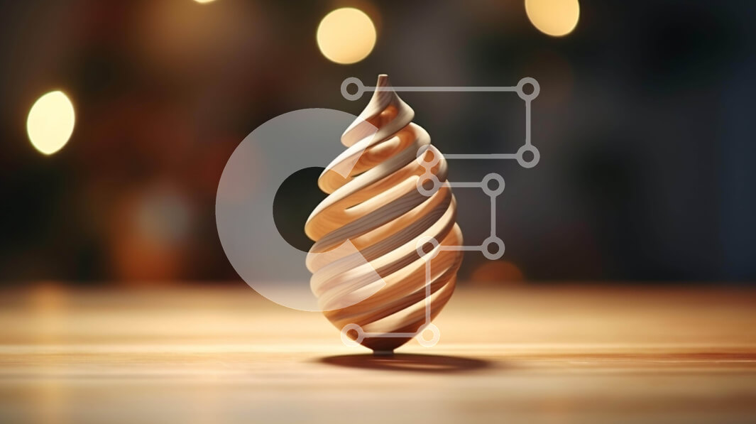 Intra Συλλεκτικό Ξύλινο Παζλ Plywood  4mm - Ξύλινο στολίδι σε σχήμα σπιράλ στο τραπέζι με θολά φώτα Σε Ξύλινο Κουτί - Διαστάσεις: 10x10 cm – 25 κομμάτια