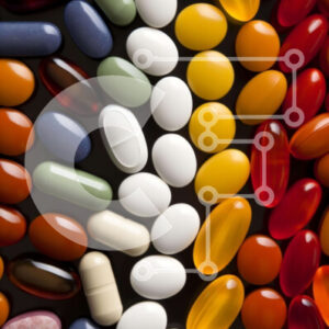 Intra Συλλεκτικό Ξύλινο Παζλ Plywood  4mm - Πολύχρωμα χάπια και κάψουλες διατεταγμένα σε μια ελκυστική οθόνη Σε Ξύλινο Κουτί - Διαστάσεις Puzzle: 10x10 cm – 25 κομμάτια