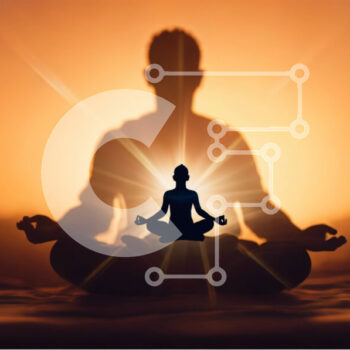 Intra Συλλεκτικό Ξύλινο Παζλ Plywood  4mm - Σιλουέτα διαλογισμού ενάντια στο ηλιοβασίλεμα Σε Ξύλινο Κουτί - Διαστάσεις Puzzle: 10x10 cm – 25 κομμάτια - Image 1