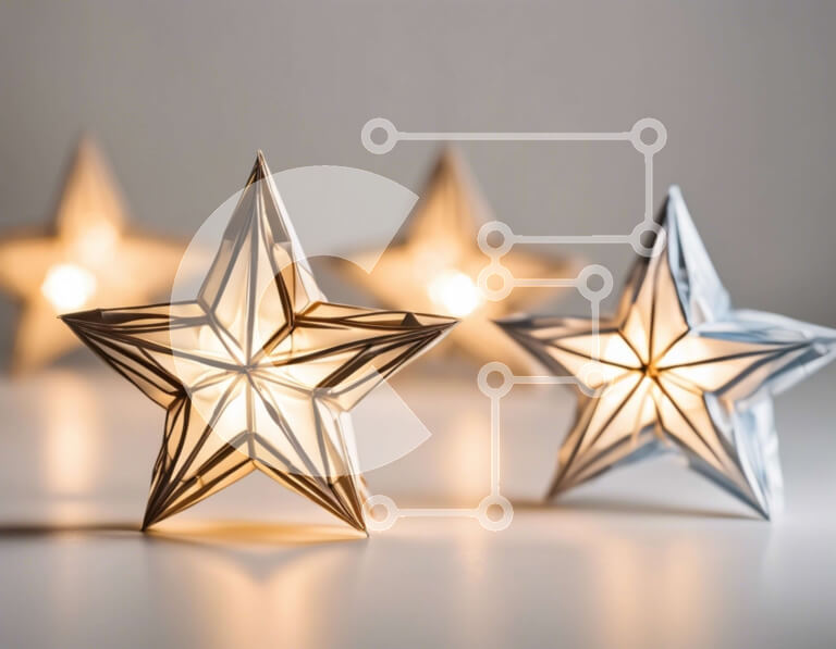 Intra Συλλεκτικό Ξύλινο Παζλ Plywood  4mm - Διακοσμητικά φωτιστικά σε σχήμα αστεριού Σε Ξύλινο Κουτί - Διαστάσεις: 10x10 cm – 25 κομμάτια