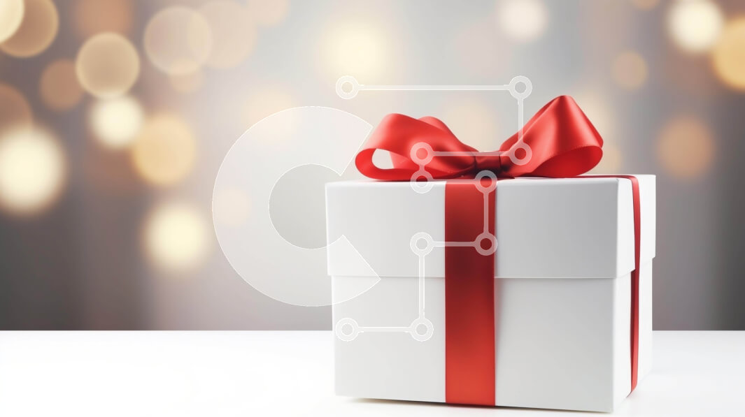 Intra Συλλεκτικό Ξύλινο Παζλ Plywood  4mm - Γιορτινά τυλιγμένο κουτί δώρου με κόκκινη κορδέλα Σε Ξύλινο Κουτί - Διαστάσεις: 10x10 cm – 25 κομμάτια