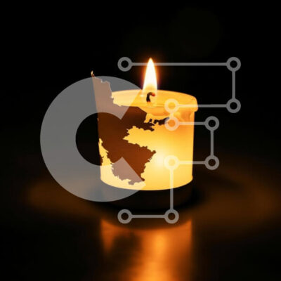 Intra Συλλεκτικό Ξύλινο Παζλ Plywood  4mm - Αναμμένο κερί στο σχήμα του New Jersey State Σε Ξύλινο Κουτί - Διαστάσεις Puzzle: 10x10 cm – 25 κομμάτια - Image 1