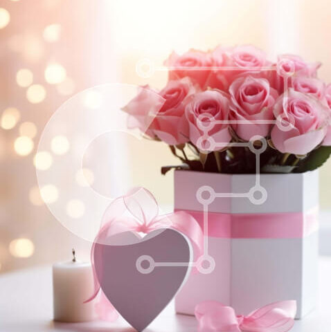 Intra Συλλεκτικό Ξύλινο Παζλ Plywood 4mm - Λευκό κουτί με ροζ τριαντάφυλλα και κεριά Σε Ξύλινο Κουτί - Διαστάσεις Puzzle: 10x10 cm – 25 κομμάτια - Image 1