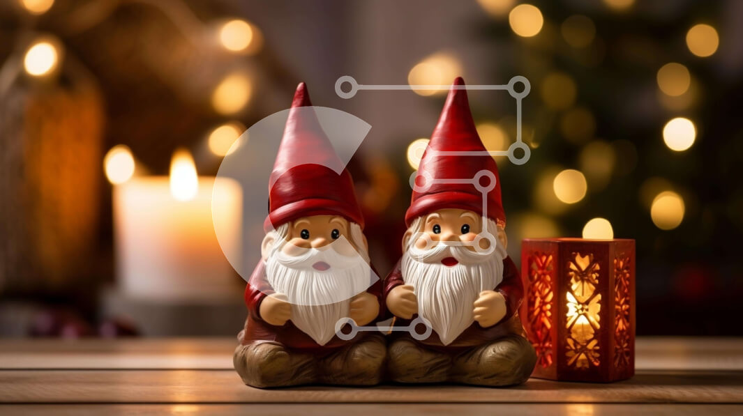 Intra Συλλεκτικό Ξύλινο Παζλ Plywood  4mm – Ειδώλια Gnome με κεριά σε ξύλινο τραπέζι Σε Ξύλινο Κουτί – Διαστάσεις: 10×10 cm – 25 κομμάτια