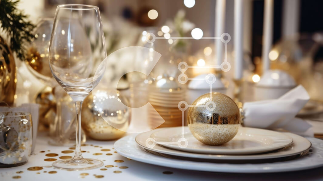 Intra Συλλεκτικό Ξύλινο Παζλ Plywood  4mm - Γιορτινά στολισμένο τραπέζι για εορταστική γιορτή Σε Ξύλινο Κουτί - Διαστάσεις: 10x10 cm – 25 κομμάτια