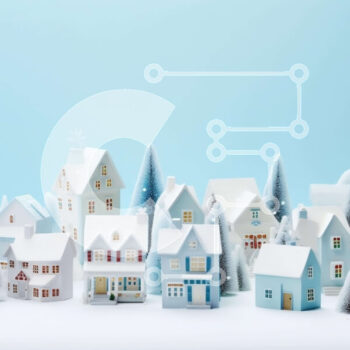 Intra Συλλεκτικό Ξύλινο Παζλ Plywood  4mm - Χιονισμένο χωριό με σπίτια, δέντρα και γραμματοκιβώτια Σε Ξύλινο Κουτί - Διαστάσεις Puzzle: 10x10 cm – 25 κομμάτια - Image 1