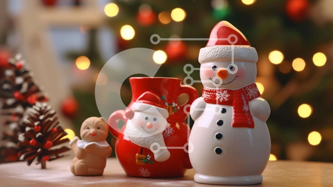 Intra Συλλεκτικό Ξύλινο Παζλ Plywood  4mm - Χριστουγεννιάτικα ειδώλια χιονάνθρωποι με στολίδια και παιχνίδια Σε Ξύλινο Κουτί - Διαστάσεις: 10x10 cm – 25 κομμάτια