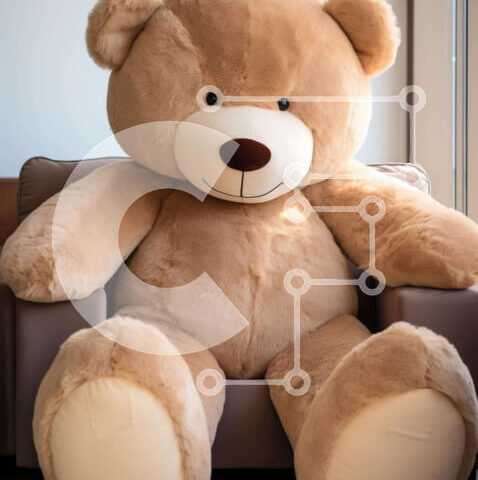 Intra Συλλεκτικό Ξύλινο Παζλ Plywood  4mm - Καφέ αρκουδάκι που κάθεται στο κενό δωμάτιο Σε Ξύλινο Κουτί - Διαστάσεις: 10x10 cm – 25 κομμάτια - Image 1