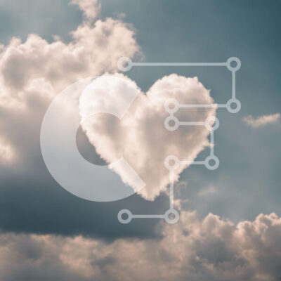 Intra Συλλεκτικό Ξύλινο Παζλ Plywood  4mm - Σύννεφο στον ουρανό σε σχήμα καρδιάς Σε Ξύλινο Κουτί - Διαστάσεις: 10x10 cm – 25 κομμάτια - Image 1