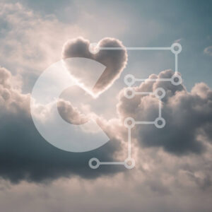 Intra Συλλεκτικό Ξύλινο Παζλ Plywood  4mm - Σύννεφο στον ουρανό σε σχήμα καρδιάς Σε Ξύλινο Κουτί - Διαστάσεις: 10x10 cm – 25 κομμάτια