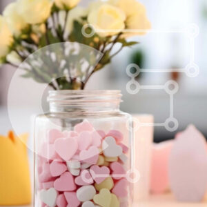 Intra Συλλεκτικό Ξύλινο Παζλ Plywood  4mm - Γυάλινο βάζο με καραμέλες και κηροπήγια σε σχήμα καρδιάς Σε Ξύλινο Κουτί - Διαστάσεις Puzzle: 10x10 cm – 25 κομμάτια