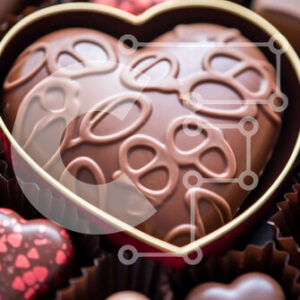 Intra Συλλεκτικό Ξύλινο Παζλ Plywood  4mm - Ρομαντικό κουτί σε σχήμα καρδιάς με σοκολάτες και διάφορες καραμέλες Σε Ξύλινο Κουτί - Διαστάσεις: 10x10 cm – 25 κομμάτια