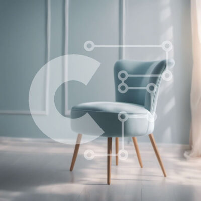 Intra Συλλεκτικό Ξύλινο Παζλ Plywood 4mm - Καρέκλα σε ανοιχτό μπλε τόνο σε παρθένο λευκό χώρο Σε Ξύλινο Κουτί - Διαστάσεις Puzzle: 10x10 cm – 25 κομμάτια - Image 1