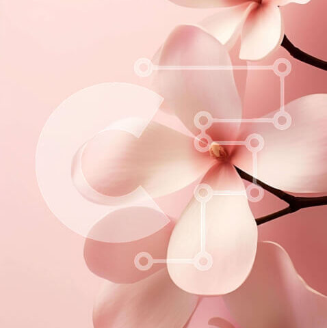 Intra Συλλεκτικό Ξύλινο Παζλ Plywood  4mm - Ροζ φόντο με ανθισμένα λουλούδια Magnolia Σε Ξύλινο Κουτί - Διαστάσεις: 10x10 cm – 25 κομμάτια - Image 1