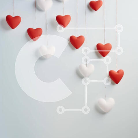 Intra Συλλεκτικό Ξύλινο Παζλ Plywood 4mm - Ομάδα ερυθρόλευκων μπαλονιών σε σχήμα καρδιάς για ειδικές περιστάσεις Σε Ξύλινο Κουτί - Διαστάσεις: 10x10 cm – 25 κομμάτια - Image 1