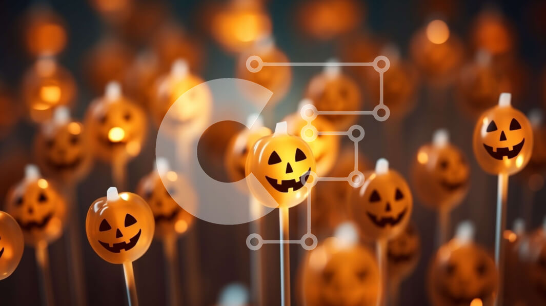 Intra Συλλεκτικό Ξύλινο Παζλ Plywood  4mm - Αποκριάτικα γλειφιτζούρια κολοκύθας με πορτοκαλί και κίτρινα φώτα Σε Ξύλινο Κουτί - Διαστάσεις: 10x10 cm – 25 κομμάτια