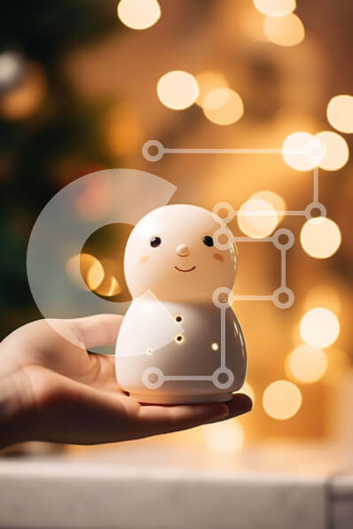 Intra Συλλεκτικό Ξύλινο Παζλ Plywood  4mm - Μικρό στολίδι ειδώλιο χιονάνθρωπος Σε Ξύλινο Κουτί - Διαστάσεις: 10x10 cm – 25 κομμάτια