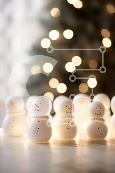 Intra Συλλεκτικό Ξύλινο Παζλ Plywood  4mm - Εορταστικές χιονάνθρωποι και χριστουγεννιάτικο δέντρο Σε Ξύλινο Κουτί - Διαστάσεις: 10x10 cm – 25 κομμάτια