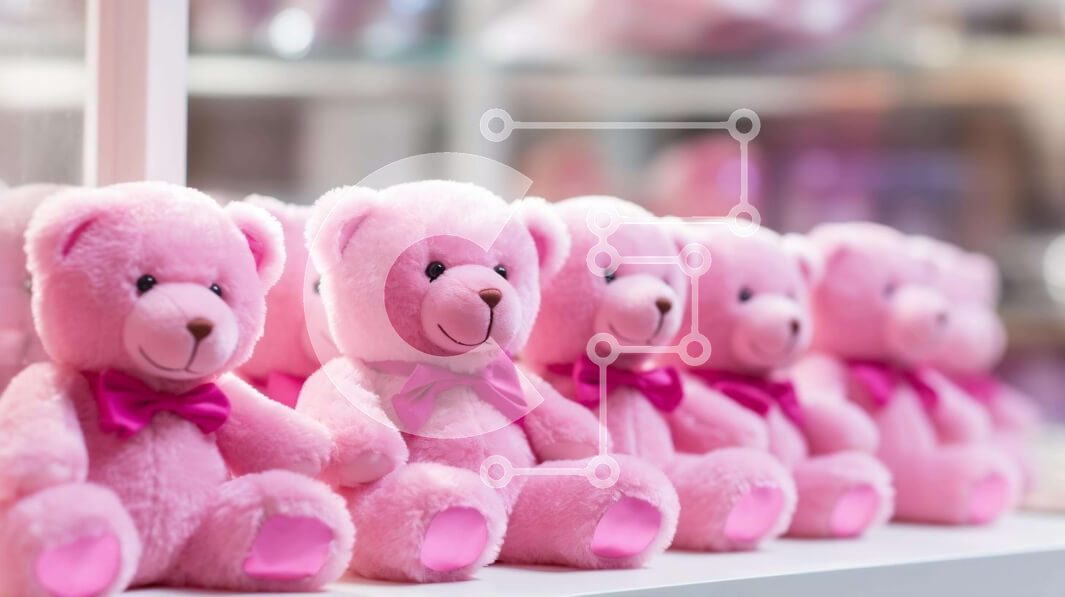 Intra Συλλεκτικό Ξύλινο Παζλ Plywood  4mm - Σειρά από ροζ αρκουδάκια στο ράφι Σε Ξύλινο Κουτί - Διαστάσεις: 10x10 cm – 25 κομμάτια