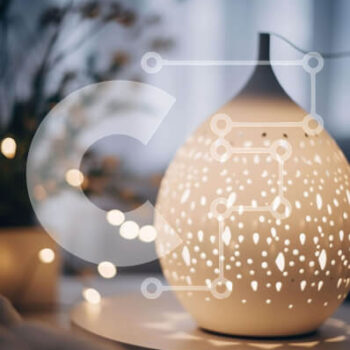 Intra Συλλεκτικό Ξύλινο Παζλ Plywood  4mm - Λευκό επιτραπέζιο φωτιστικό με διακοσμητικές λεπτομέρειες Σε Ξύλινο Κουτί - Διαστάσεις Puzzle: 10x10 cm – 25 κομμάτια - Image 1