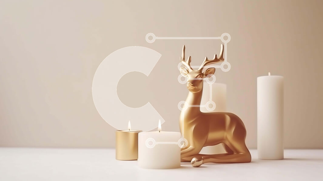 Intra Συλλεκτικό Ξύλινο Παζλ Plywood  4mm - Χρυσό ειδώλιο ελαφιού με λευκά κεριά Σε Ξύλινο Κουτί - Διαστάσεις Puzzle: 10x10 cm – 25 κομμάτια