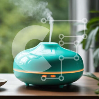 Intra Συλλεκτικό Ξύλινο Παζλ Plywood  4mm - Teal Aromatherapy Diffuser με ατμό και φυτά Σε Ξύλινο Κουτί - Διαστάσεις Puzzle: 10x10 cm – 25 κομμάτια - Image 1