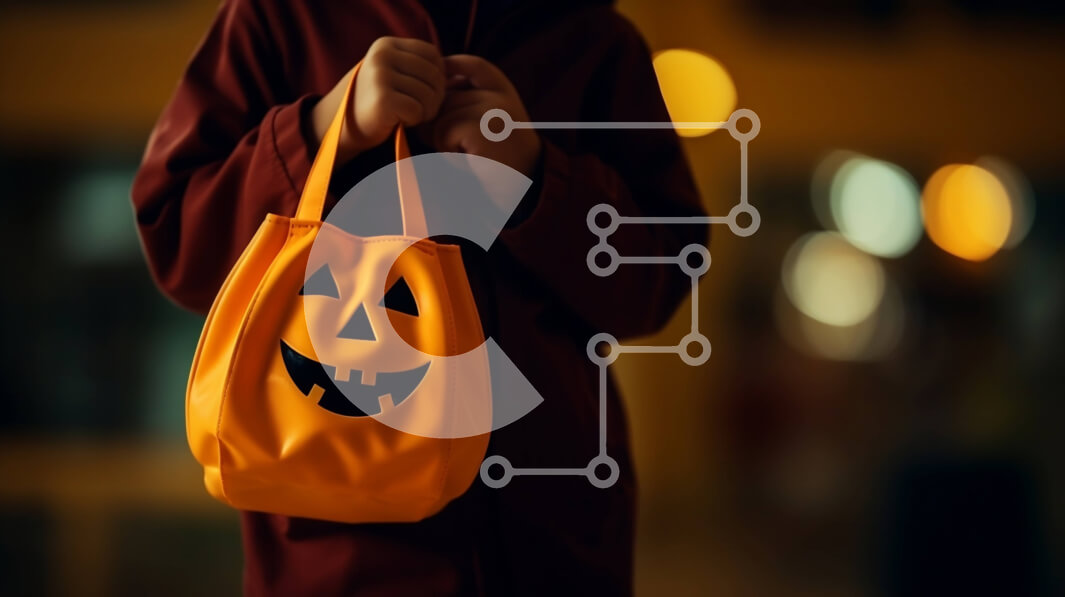 Intra Συλλεκτικό Ξύλινο Παζλ Plywood  4mm - Άτομο που κρατά τσάντα σε σχήμα κολοκύθας αποκριών Σε Ξύλινο Κουτί - Διαστάσεις: 10x10 cm – 25 κομμάτια