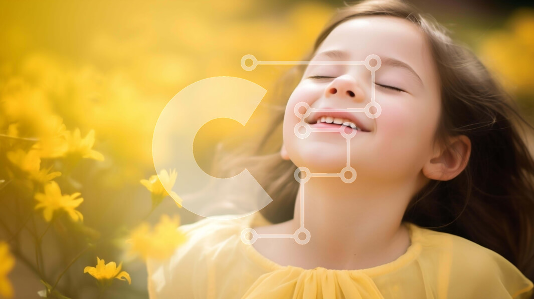 Intra Συλλεκτικό Ξύλινο Παζλ Plywood  4mm - Ευτυχισμένο νεαρό κορίτσι σε ένα χωράφι με κίτρινα λουλούδια Σε Ξύλινο Κουτί - Διαστάσεις Puzzle: 10x10 cm – 25 κομμάτια