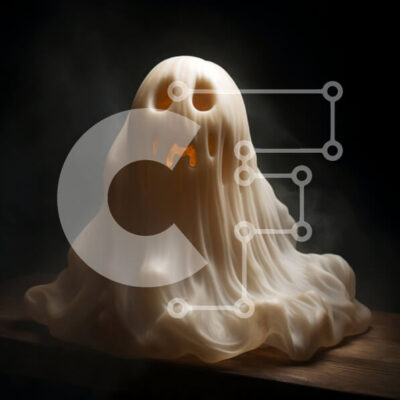 Intra Συλλεκτικό Ξύλινο Παζλ Plywood  4mm - Λευκό ειδώλιο φάντασμα σε ξύλινη επιφάνεια Σε Ξύλινο Κουτί - Διαστάσεις Puzzle: 10x10 cm – 25 κομμάτια - Image 1