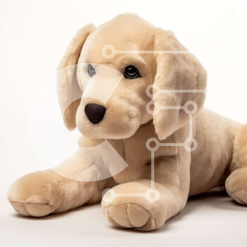 Intra Συλλεκτικό Ξύλινο Παζλ Plywood  4mm - Tan Stuffed Dog ξαπλωμένος Σε Ξύλινο Κουτί - Διαστάσεις: 10x10 cm – 25 κομμάτια - Image 1