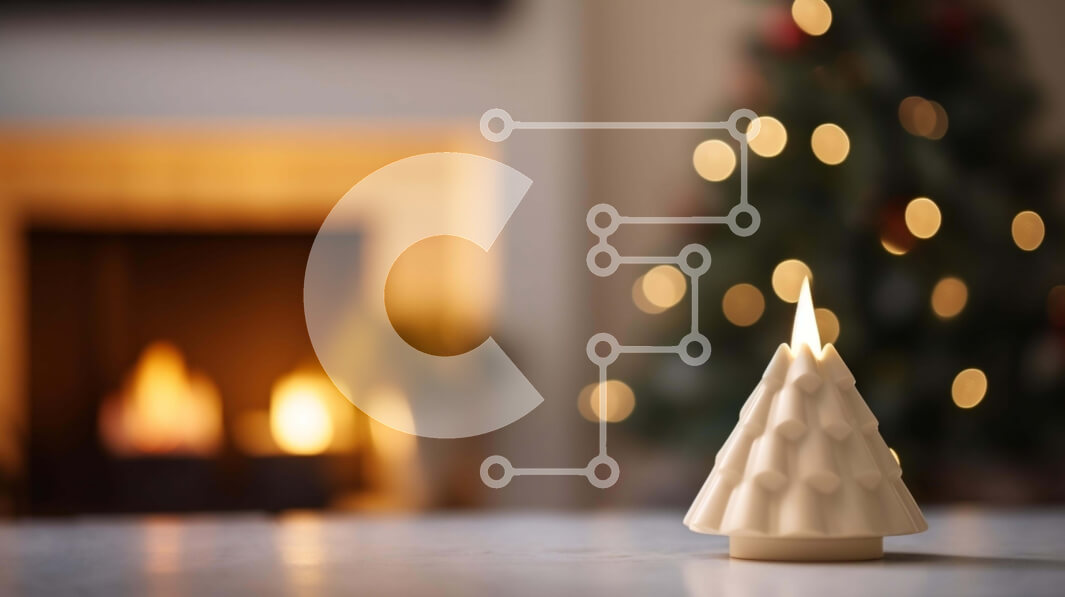 Intra Συλλεκτικό Ξύλινο Παζλ Plywood  4mm - Αναμμένο κερί στο τραπέζι μπροστά από το τζάκι Σε Ξύλινο Κουτί - Διαστάσεις: 10x10 cm – 25 κομμάτια