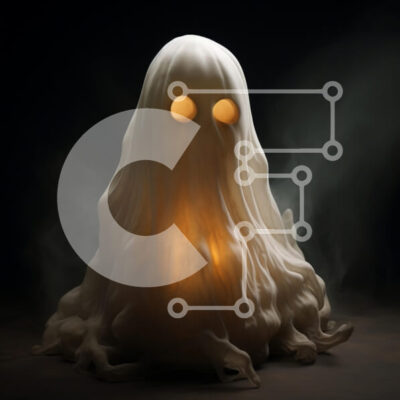 Intra Συλλεκτικό Ξύλινο Παζλ Plywood  4mm - Απόκοσμο λευκό φάντασμα με λαμπερά μάτια και μακριά μαλλιά Σε Ξύλινο Κουτί - Διαστάσεις Puzzle: 10x10 cm – 25 κομμάτια - Image 1