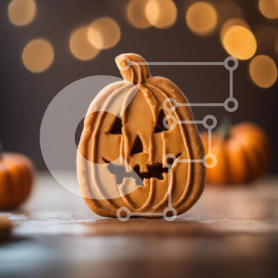 Intra Συλλεκτικό Ξύλινο Παζλ Plywood 4mm - Μπισκότο σε σχήμα κολοκύθας για τη γιορτή του Halloween Σε Ξύλινο Κουτί - Διαστάσεις: 10x10 cm – 25 κομμάτια - Image 1