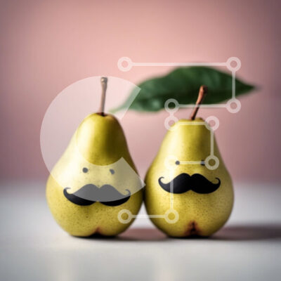 Intra Συλλεκτικό Ξύλινο Παζλ Plywood  4mm - Δύο αχλάδια με μουστάκια και ένα φύλλο Σε Ξύλινο Κουτί - Διαστάσεις Puzzle: 10x10 cm – 25 κομμάτια - Image 1