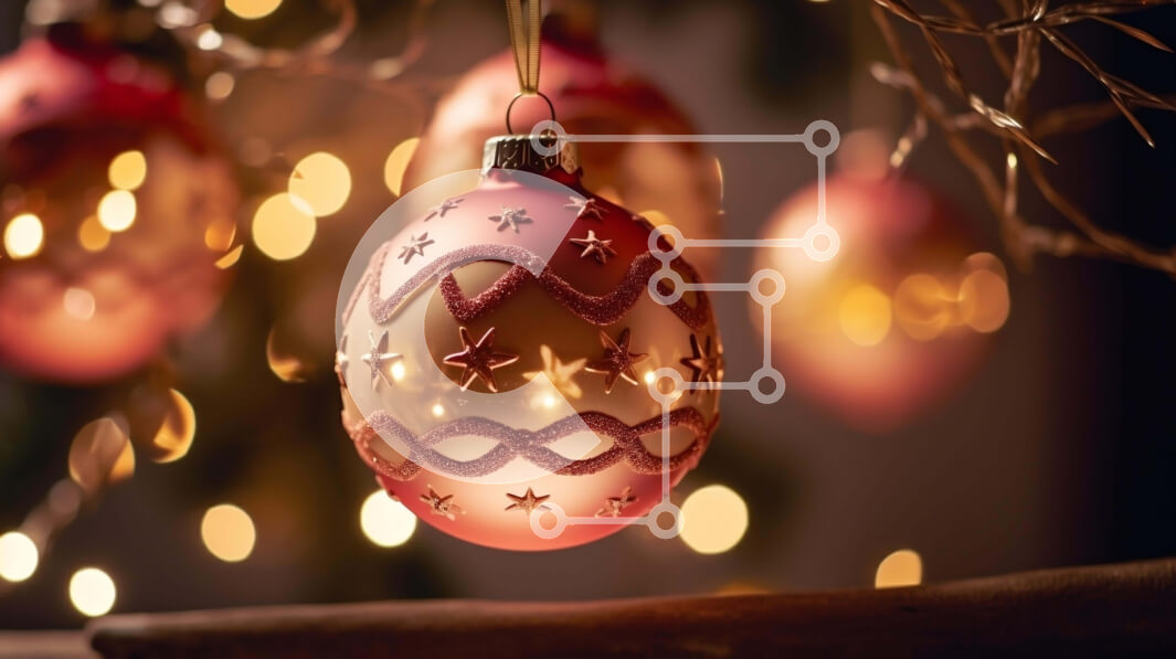 Intra Συλλεκτικό Ξύλινο Παζλ Plywood  4mm - Εορταστικά στολίδια σε κλαδί δέντρου Σε Ξύλινο Κουτί - Διαστάσεις: 10x10 cm – 25 κομμάτια