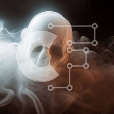 Intra Συλλεκτικό Ξύλινο Παζλ Plywood  4mm - Αφηρημένο κρανίο καπνού σε μαύρο φόντο Σε Ξύλινο Κουτί - Διαστάσεις Puzzle: 10x10 cm – 25 κομμάτια - Image 1