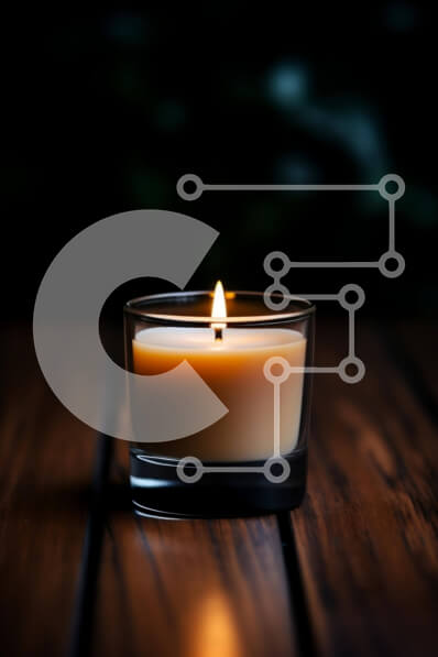 Intra Συλλεκτικό Ξύλινο Παζλ Plywood  4mm - Μονό αναμμένο κερί σε ημιτελές ξύλινο τραπέζι Σε Ξύλινο Κουτί - Διαστάσεις Puzzle: 10x10 cm – 25 κομμάτια