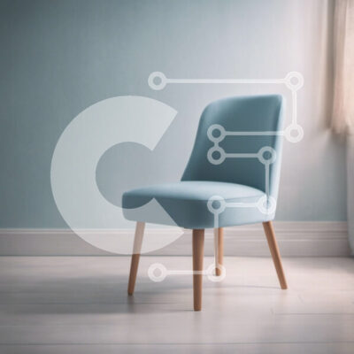 Intra Συλλεκτικό Ξύλινο Παζλ Plywood 4mm - Μπλε καρέκλα στο κενό δωμάτιο Σε Ξύλινο Κουτί - Διαστάσεις Puzzle: 10x10 cm – 25 κομμάτια - Image 1