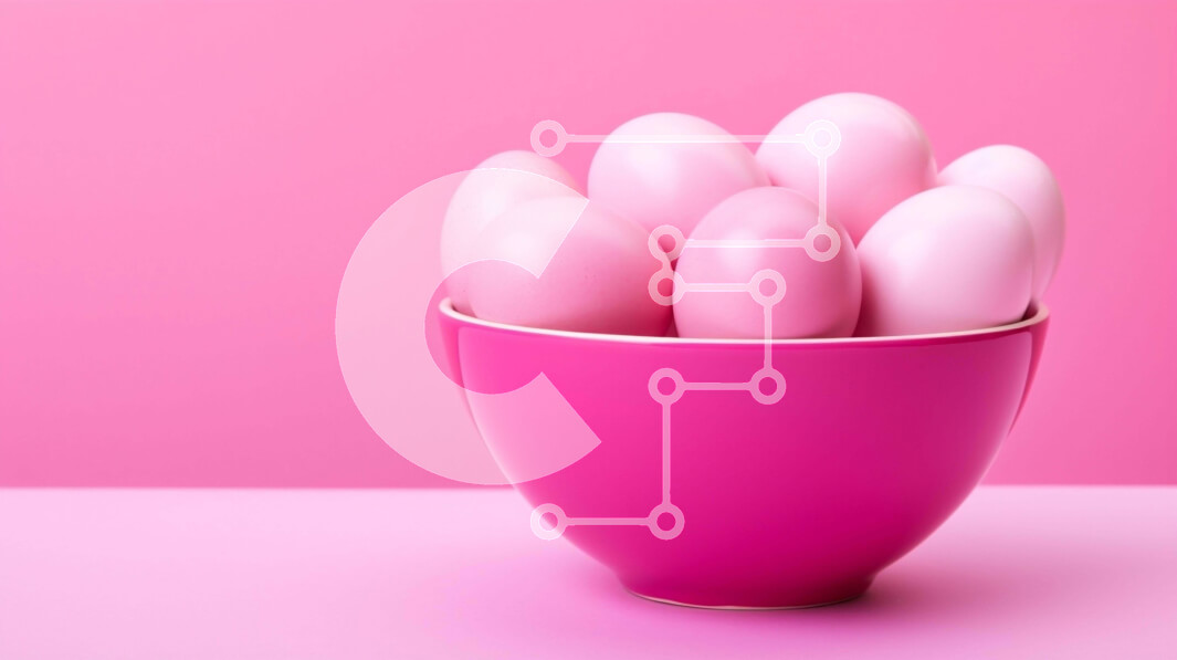 Intra Συλλεκτικό Ξύλινο Παζλ Plywood  4mm - Πολύχρωμα ροζ αυγά σε ένα μπολ Σε Ξύλινο Κουτί - Διαστάσεις: 10x10 cm – 25 κομμάτια